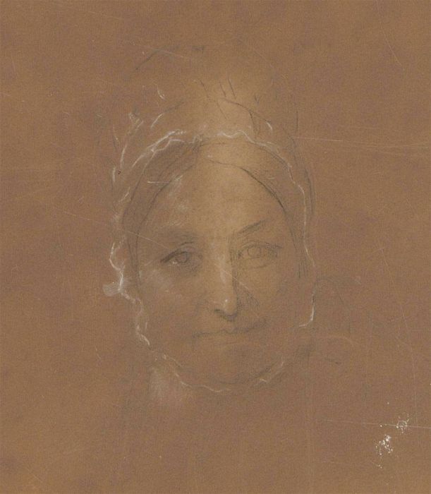Sir Edwin Boxall - Mid 19th Century Graphite Drawing, Sketch of a Lady's Head