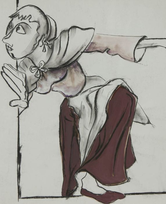 Mircea Marosin (1921-2007) - Contemporary Charcoal Drawing, Study of a Woman