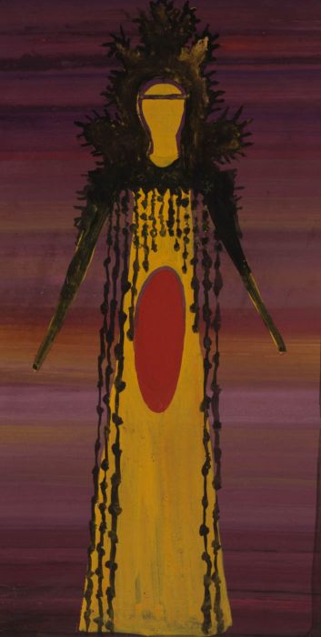 Mircea Marosin (1921-2007) - Contemporary Acrylic, Study of a Woman in Costume