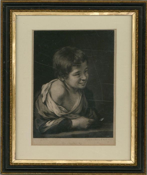 W. Ward - Signed & Framed Late 19th Century Mezzotint, Study of The Laughing Boy