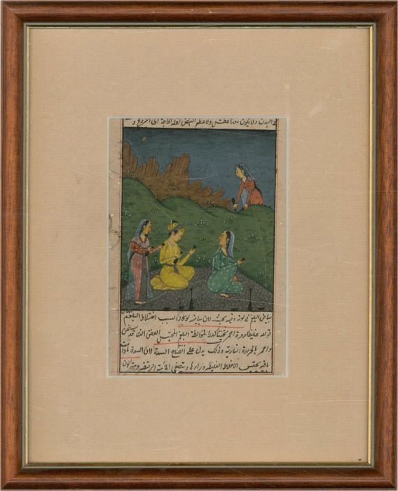 Indian Miniatures - Late 19th Century Gouache, Brightly Clothed Figures