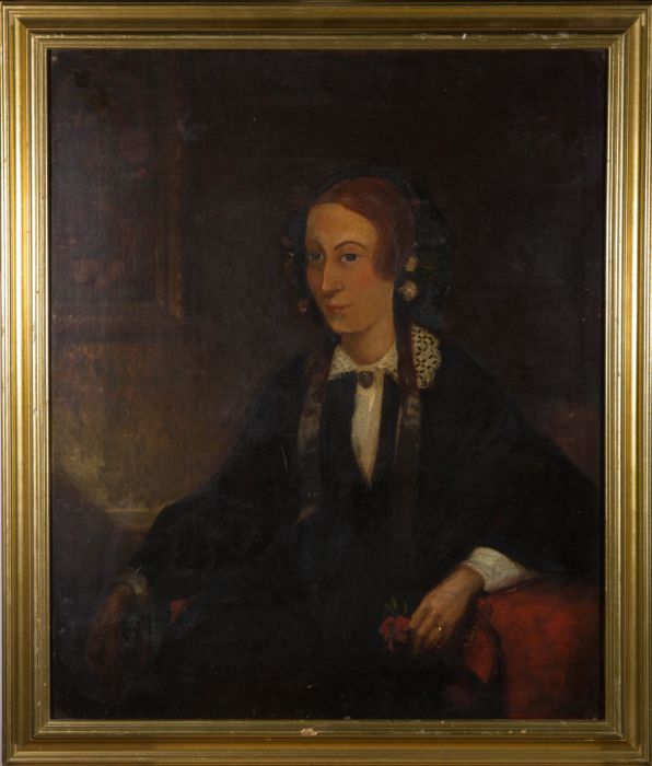 R.A.C. Gooch (fl. 1845 - 1871) - Signed & Framed 1858 Oil, Portrait of Lady