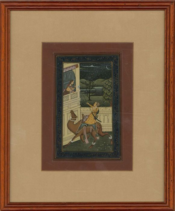 Indian Miniatures - Late 19th Century Gouache, Delivering Love Letters