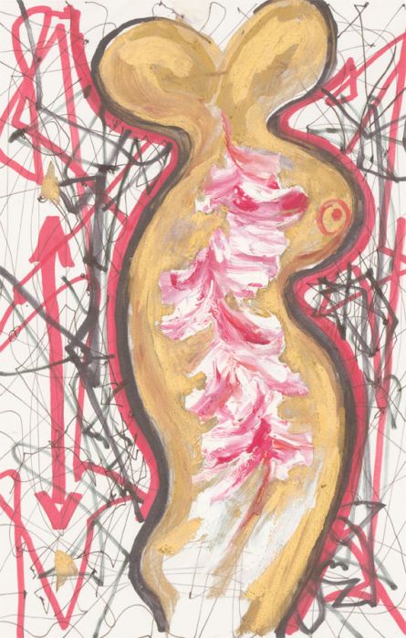 Mircea Marosin (1921-2007) - 20th Century Pen and Ink Drawing, Two headed Figure