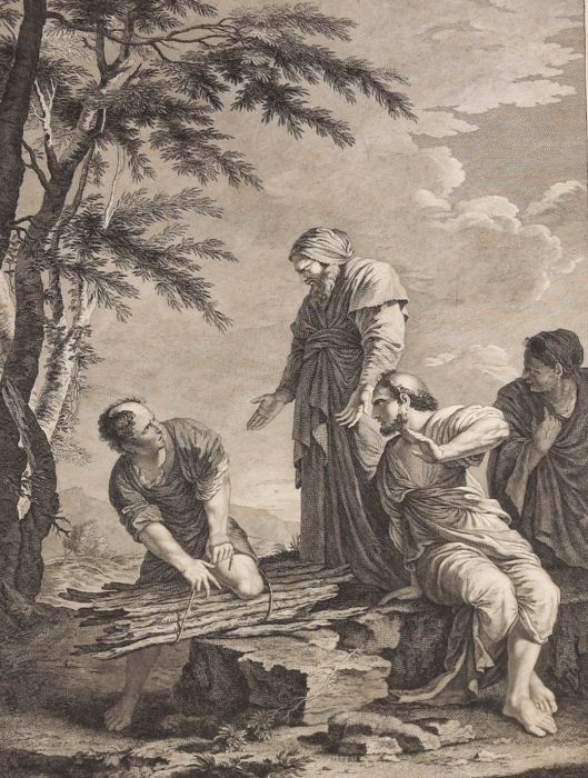 Isaac Taylor (1730-1807)  after Salvator Rosa - 1773 Engraving, The Philosophers
