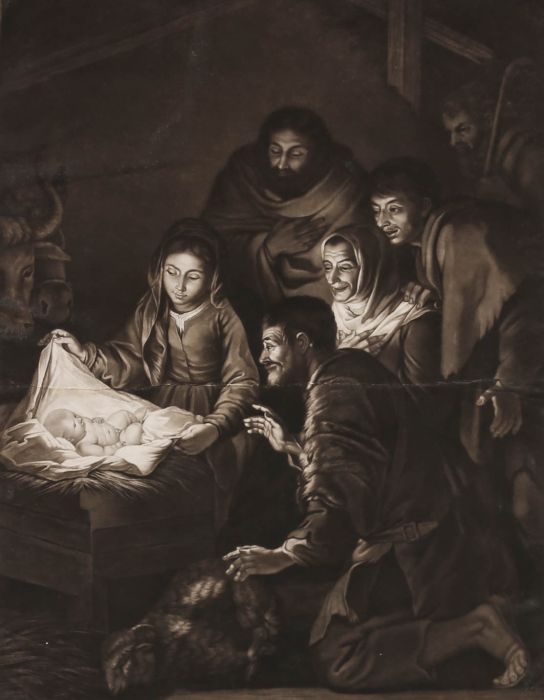 Valentine Green after Murillo - 1775 Mezzotint, Adoration Of The Shepherds