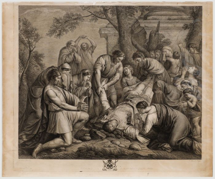 François  Aliamet after Le Sueur - 1773 Engraving, Martyrdom of Saint Stephen