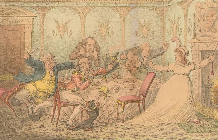 James Gillray (1756-1815) - Etching, Company Shocked at a Lady Ringing the Bell