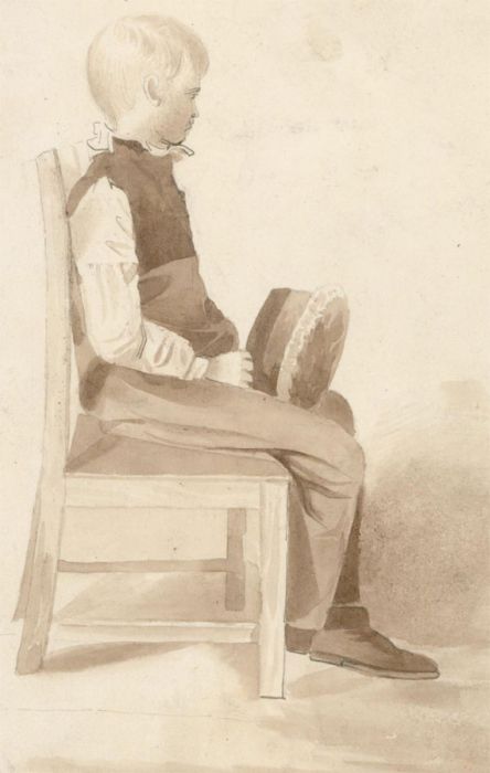 Mid 19th Century Watercolour - The School Boy