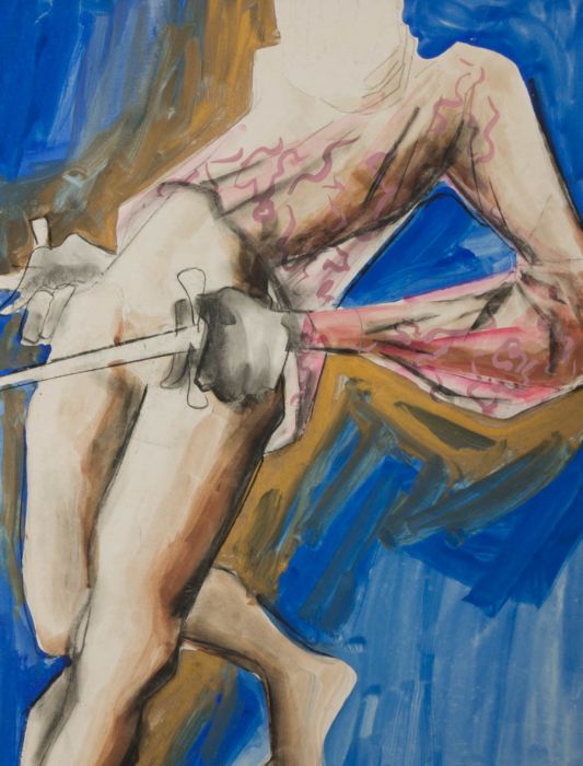Mircea Marosin (1921-2007) - 20th Century Acrylic, The Fencer