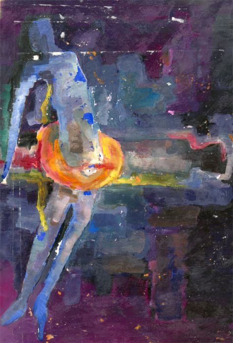 Mircea Marosin (1921-2007) - 20th Century Oil, Figures with Vibrant Background