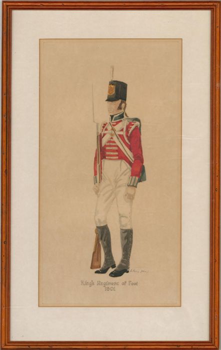 Military Uniform Studies - Early 20th Century Watercolour, King's Infantryman