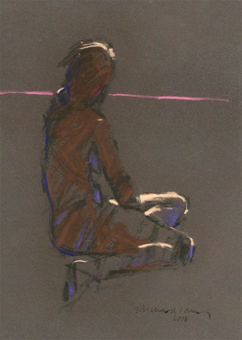 Richard J.S. Young - 2008 Pastel, Seated Nude in Black
