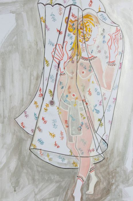 Mircea Marosin (1921-2007) - 20th Century Acrylic, Woman with a Parasol
