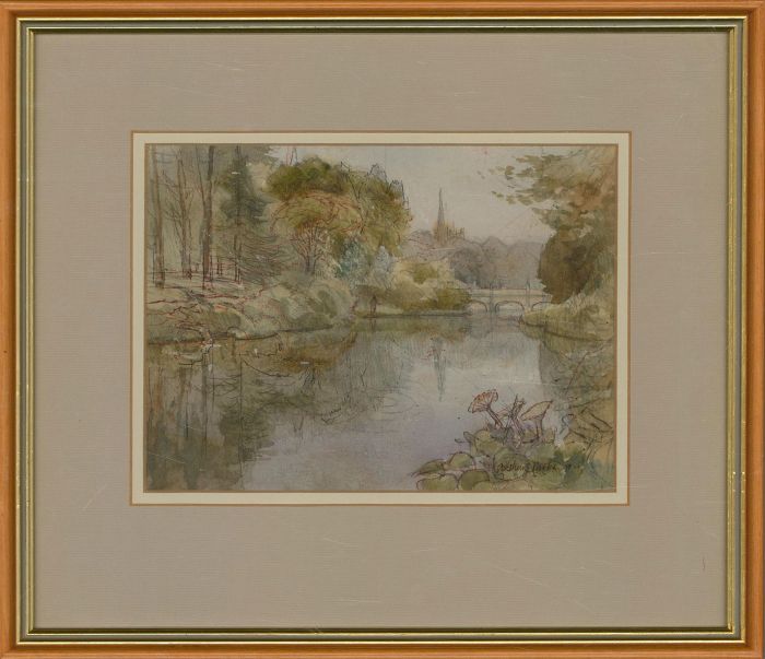 Arthur Miles RI - Framed 20th Century Watercolour, The Quiet River