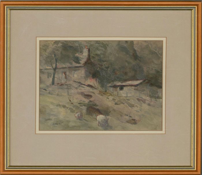 Arthur Miles RI - 1984 Watercolour, The Little Cottages