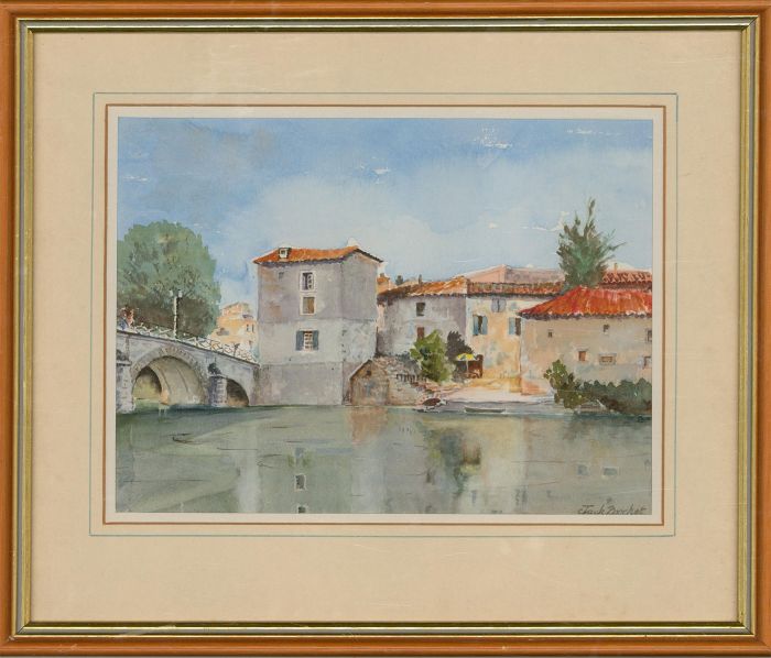 Jack Brocket - 1989 Watercolour, Quissac, France