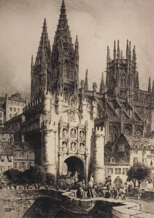 Andrew Fairbairn Affleck (1869-1935)  - 1916 Etching, Arco de Santa Maria II