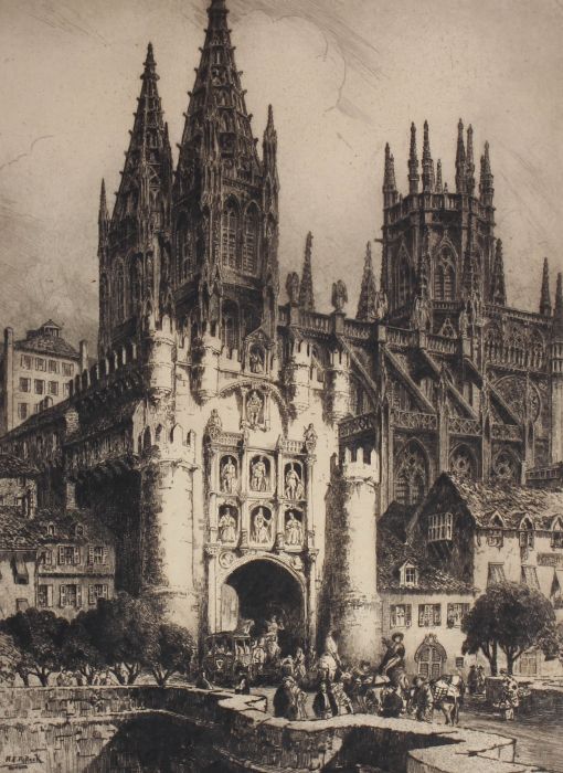 Andrew Fairbairn Affleck (1869-1935)  - 1916 Etching, Arco de Santa Maria III