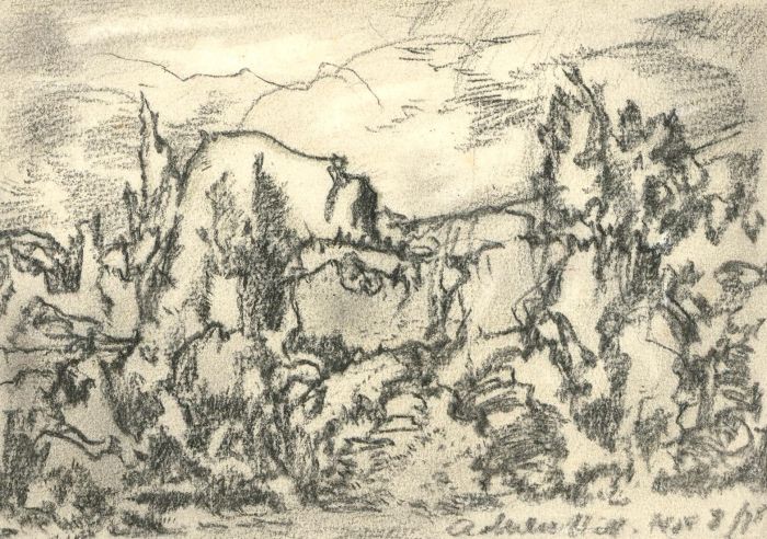 Adrian Hill PROI RBA (1895-1977) - 1975 Charcoal Drawing, Beginning of the End