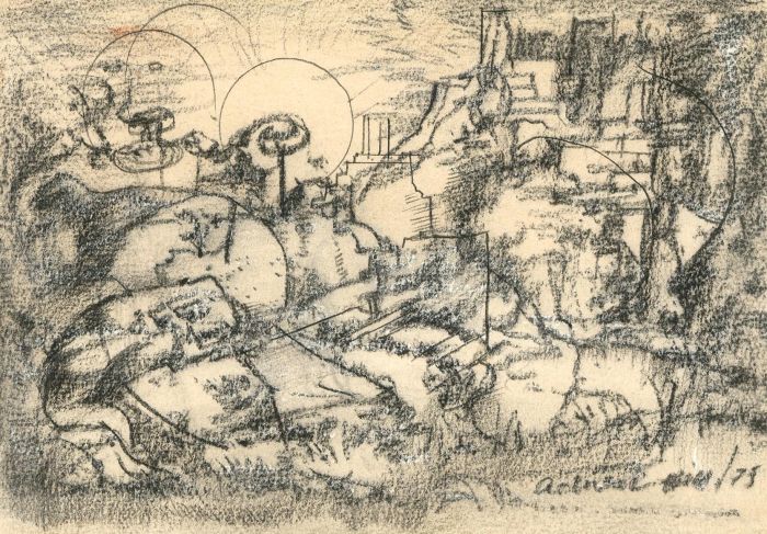 Adrian Hill PROI RBA (1895-1977) - 1975 Charcoal Drawing, Pop