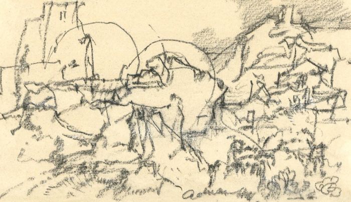 Adrian Hill PROI RBA (1895-1977) - 1975 Charcoal Drawing, Art and All That