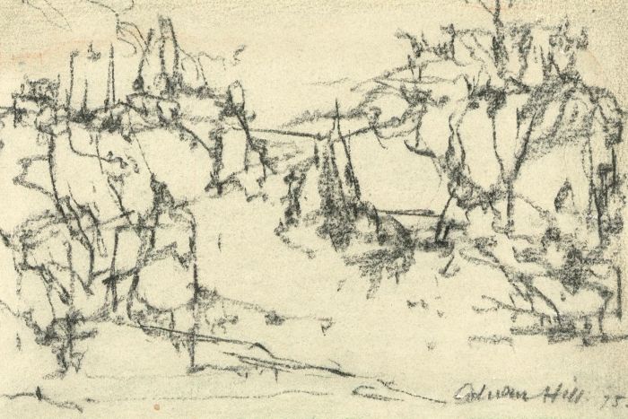 Adrian Hill PROI RBA (1895-1977) - 1975 Charcoal Drawing, Oruscape