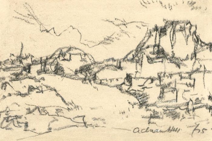 Adrian Hill PROI RBA (1895-1977) - 1975 Charcoal Drawing, Ok?
