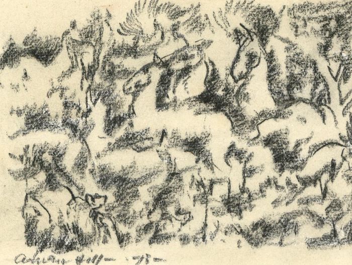 Adrian Hill PROI RBA (1895-1977) - 1975 Charcoal Drawing, Spring in the Air!