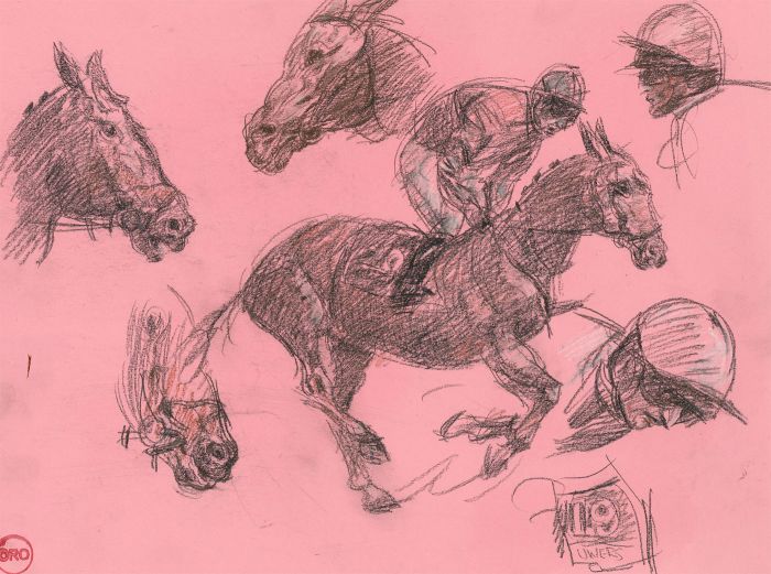 Ronald Olley (b.1923) - Series of Graphite Drawings, Horse Racing Studies