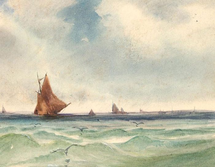 J. F. Branegan (1843-1909) - Late 19th Century Watercolour, Boats at Sea
