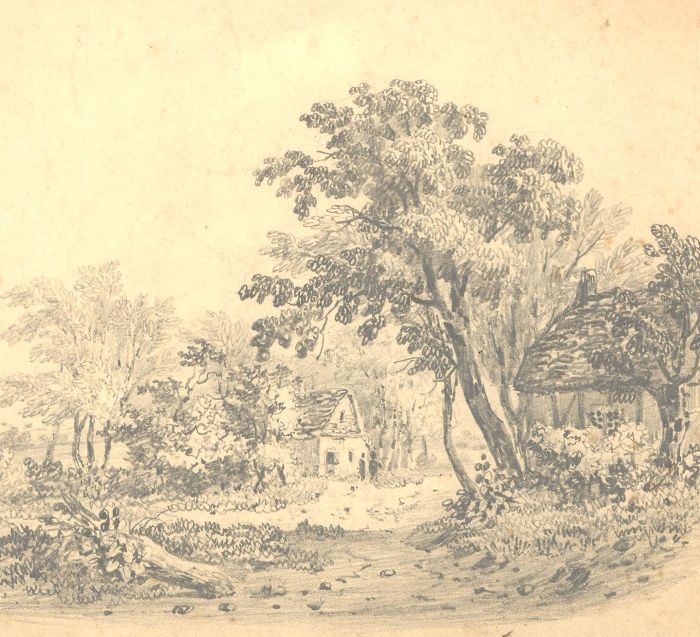 Eight 19th Century Graphite Drawings - Landscape studies