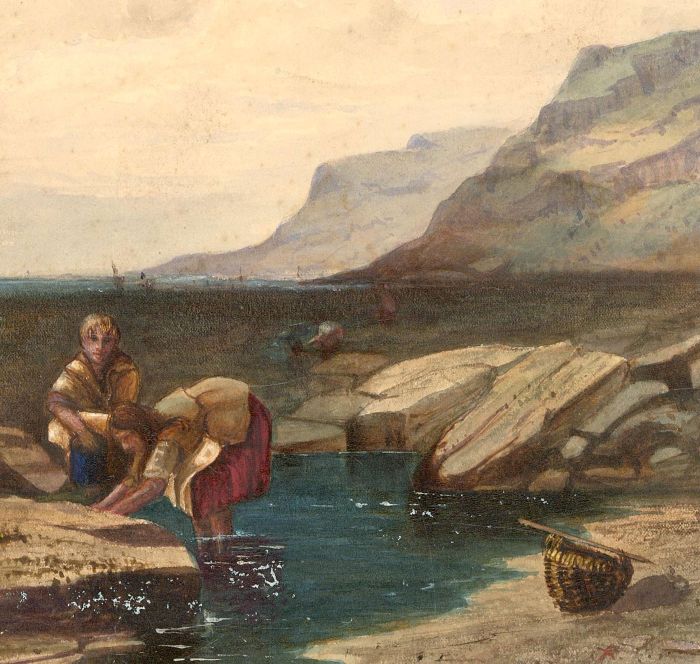 Late 19th Century Watercolour - A Day at the Beach