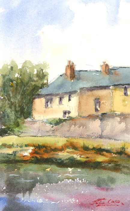 John A. Case - Signed Contemporary Watercolour, The House by the River