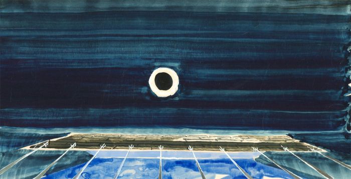 Mircea Marosin (1921-2007) - Contemporary Watercolour, The pier on the Water