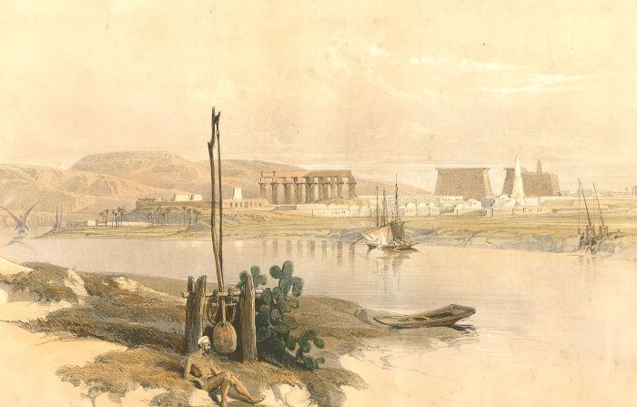 Louis Haghe After David Roberts R.A - c.1890 Lithograph, The Ruins of Luxor