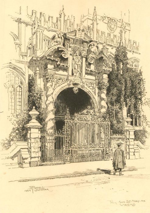 T. Pennell - Late 19th Century Etching, St Mary the Virgin Porch Gate