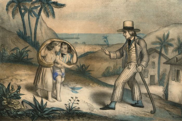 19th Century Lithograph - Paul and Virginie