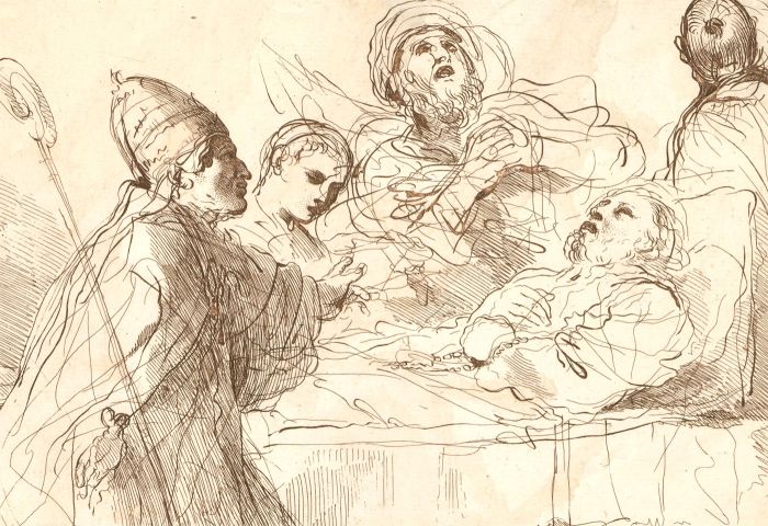 Giovanni Vitalba (1738-1792) After Guercino - 18th Century Etching, The Saint