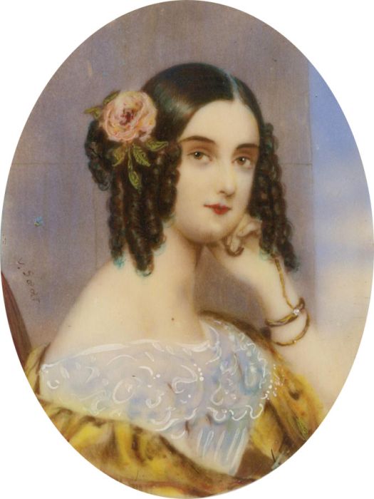 After Karl von Saar (1797-1853) - Late 19th Century Watercolour, Lady in Yellow