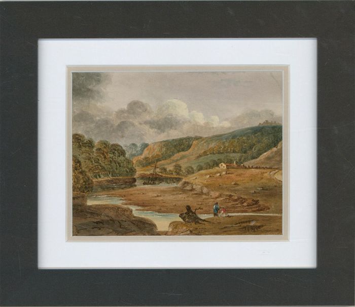 Framed 1873 Watercolour - On The Wye