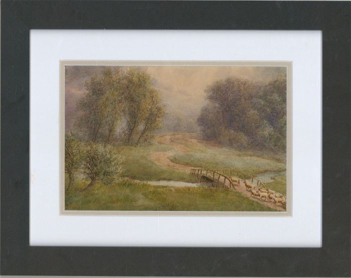 J.W. Oddie (fl.1882-1886) - Late 19th Century Watercolour, Herding Sheep