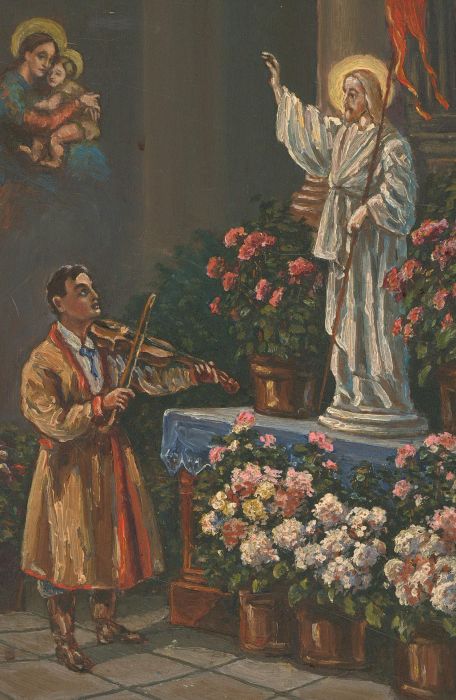 Early 20th Century Oil - The Violinist