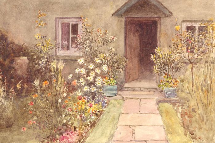 Attrib. William Maliphant (1862-1932)  - 1890 Watercolour, Front Garden