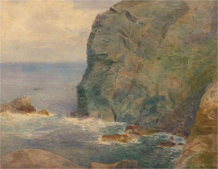 G. Wakeman - Early 20th Century Watercolour, View of the Cliffs