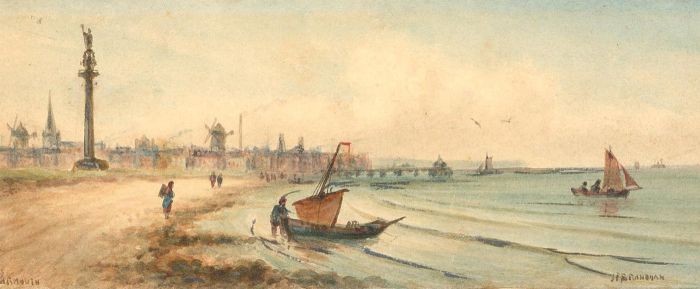 J. F. Branegan (1843-1909) - Late 19th Century Watercolour, Great Yarmouth Beach