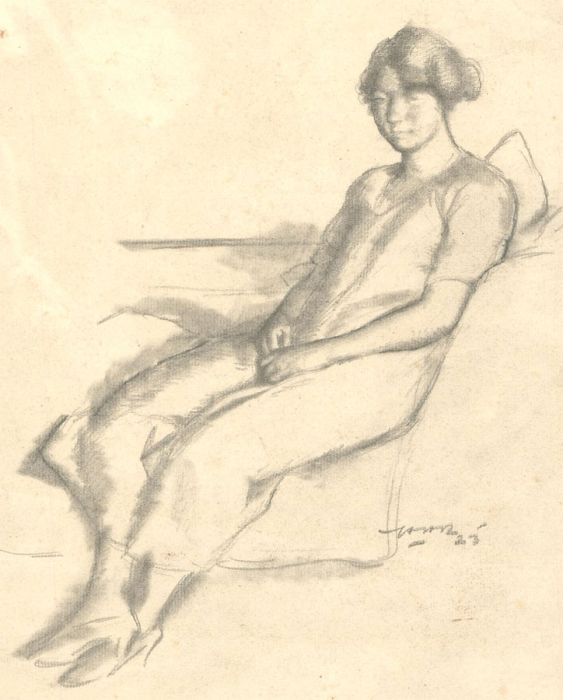 Harold Hope Read (1881-1959) - Signed 1923 Graphite Drawing, Seated Woman
