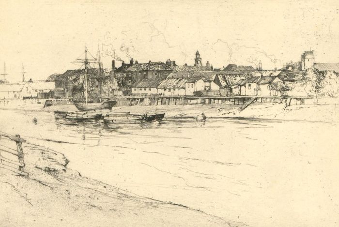 Oliver Hall RA (1869-1957) - Early 20th Century Etching, View Over the Harbour