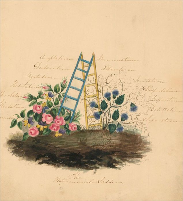 Catherine Board - Early 19th Century Watercolour, The Matrimonial Ladder
