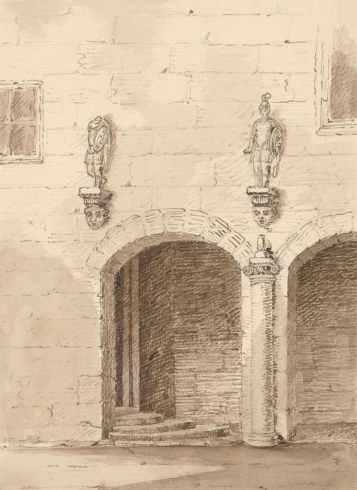 Late 19th Century Pen and Ink Drawing - The Castle Door